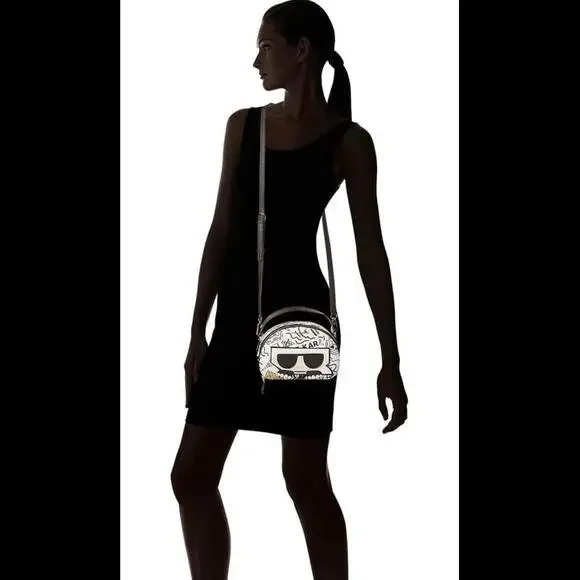 Chic NEW AUTHENTIC Karl Lagerfeld crossbody - small size - white